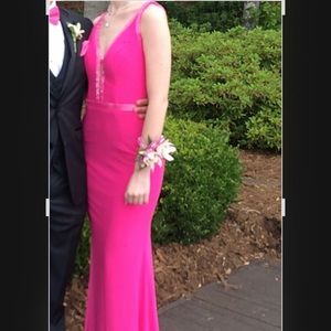 Pink Sherri Hill Prom dress.